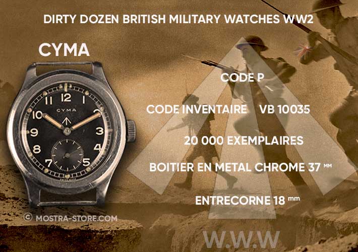 military-watch-cyma-dirty-dozen-montre-militaire-mostra-store-aix-en-provence-paris-london-collection